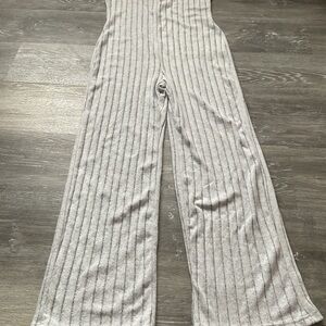 Gray Striped Women's Jumpsuit